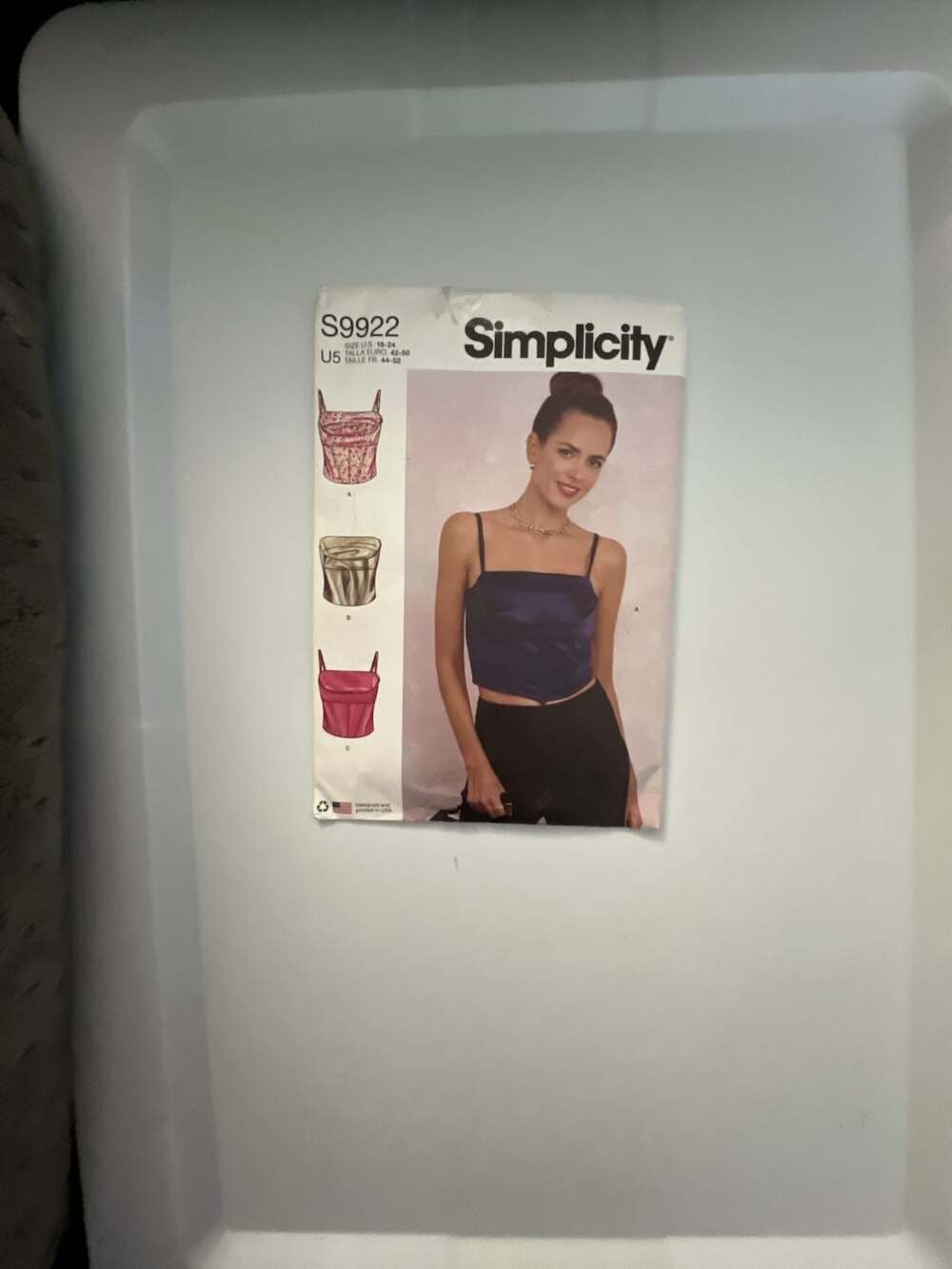 Simplicity Sewing Pattern S9922 Misses Corsets Assorted Styles Size 16-24